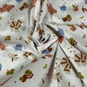 Tissu coton Picoti blanc/bleu, tissu Domotex, 50cm