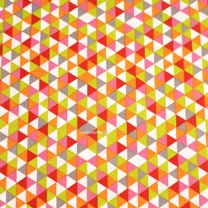 Tissu coton rose anis 100% coton laize 150cm, motifs géométriques, 50cm