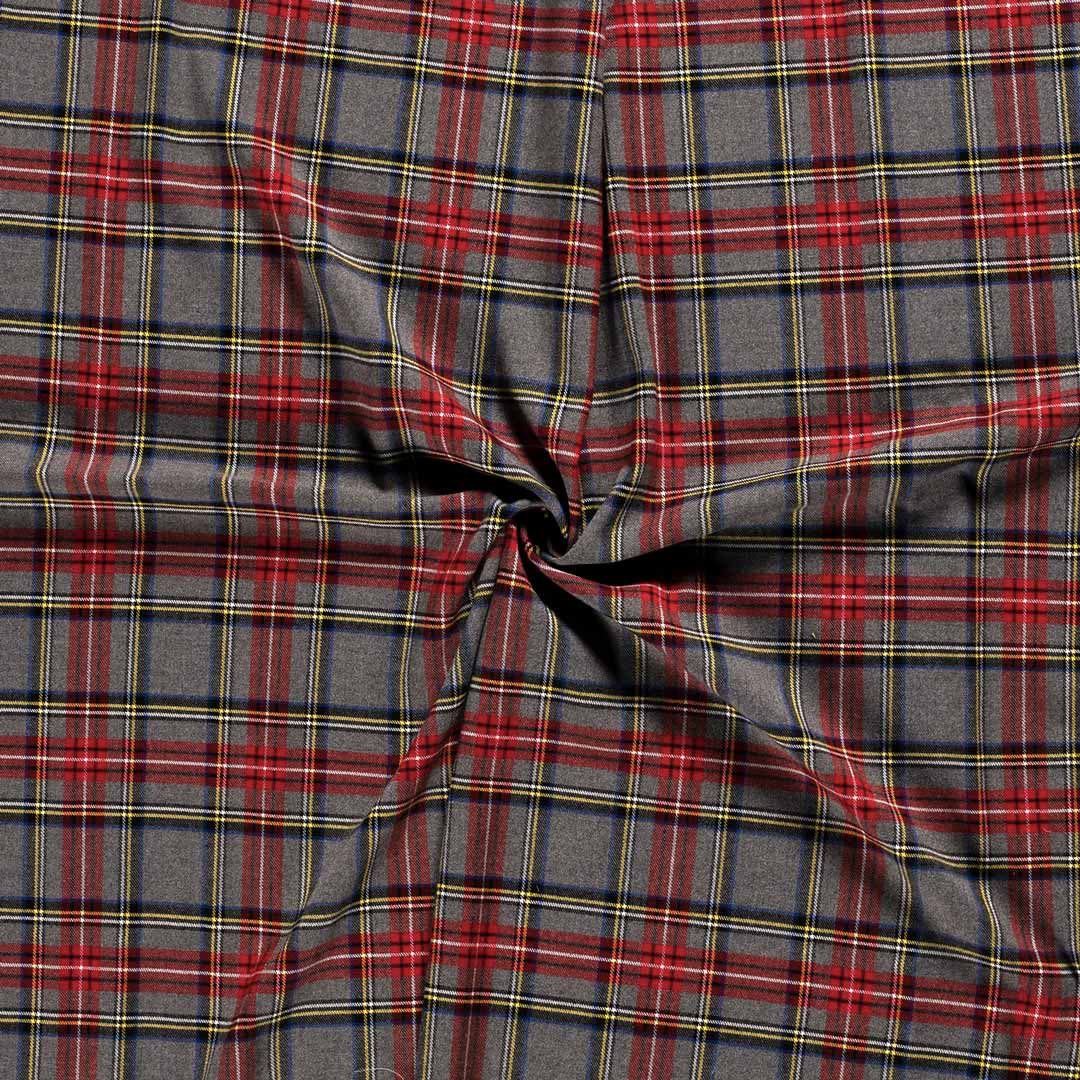 Tissu écossais à carreaux, tissu tartan, Col rouge/gris, 50cm – Image 2