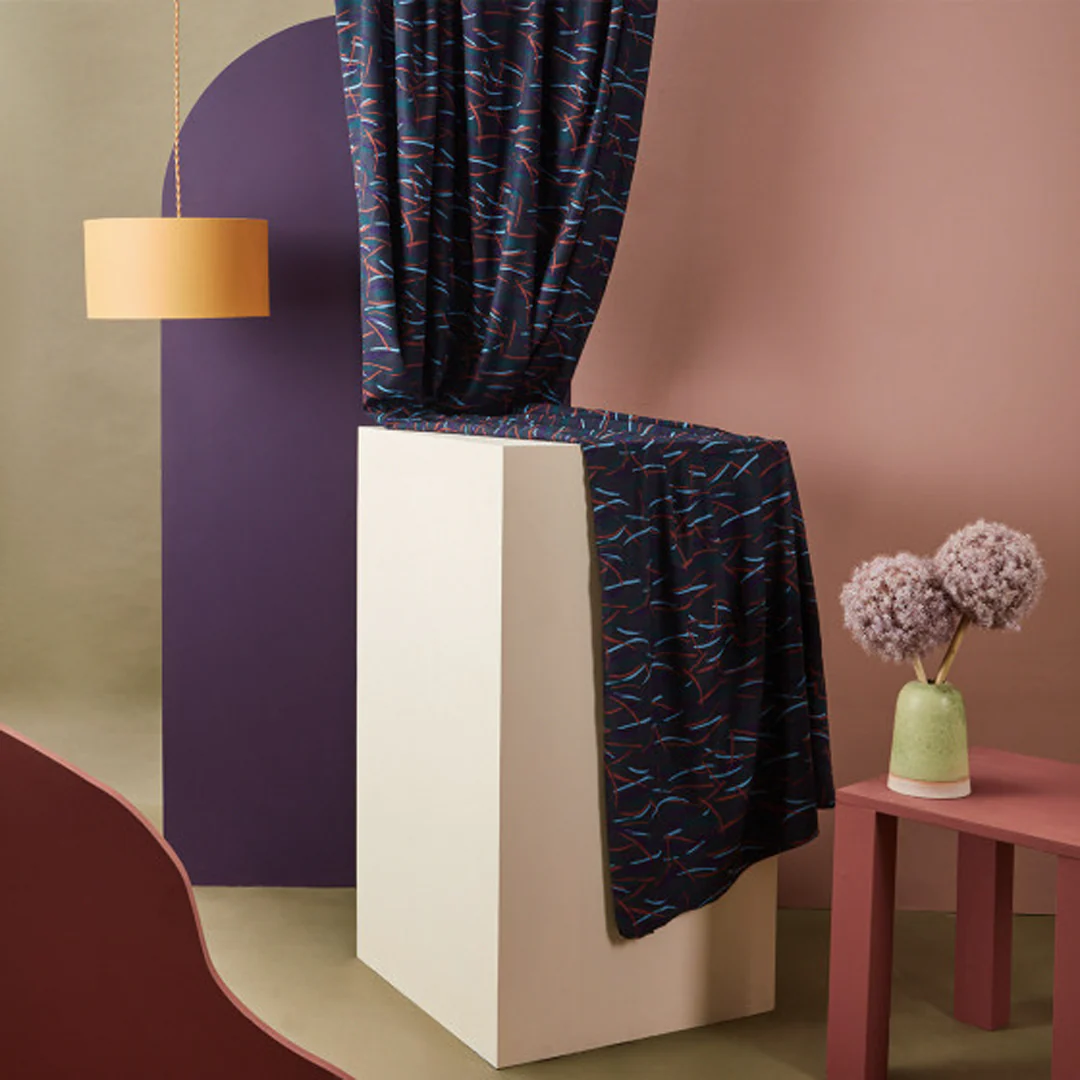 Tissu twill de viscose Fuji NIght, création française, Atelier Brunette 10cm – Image 3