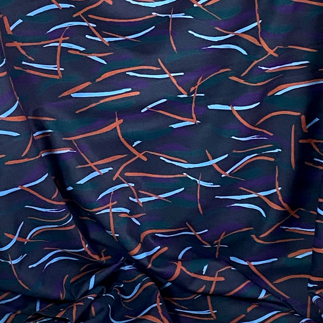 Tissu twill de viscose Fuji NIght, création française, Atelier Brunette 10cm – Image 5