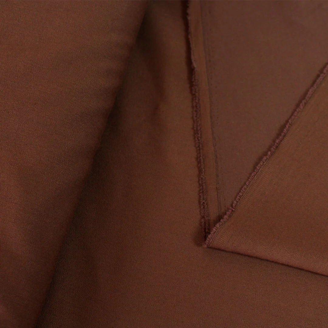 Tissu gabardine uni marron foncé, 50cm – Image 3