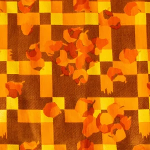 Tissu Jacquard acidulé jaune, orange, marron