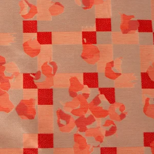 Tissu Jacquard acidulé rose et blanc