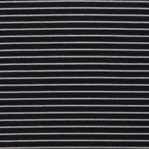 Tissu jersey à rayures, tricot jersey noir/gris, 50cm