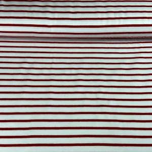 Tissu jersey rayures breton blanc/rouge, tissu Domotex, 50cm