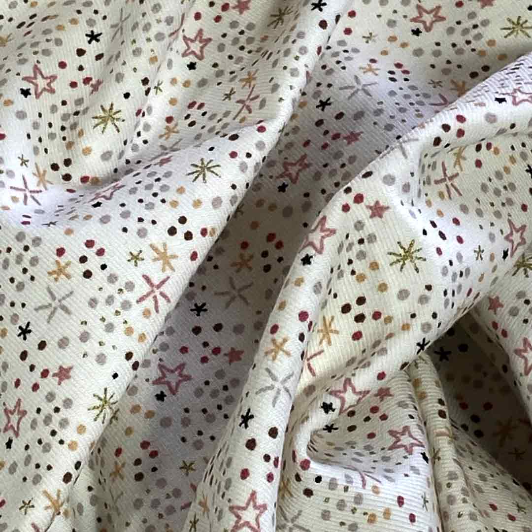 Tissu jersey Simia, motifs petites étoiles, tissu Domotex made in France, 50cm – Image 4