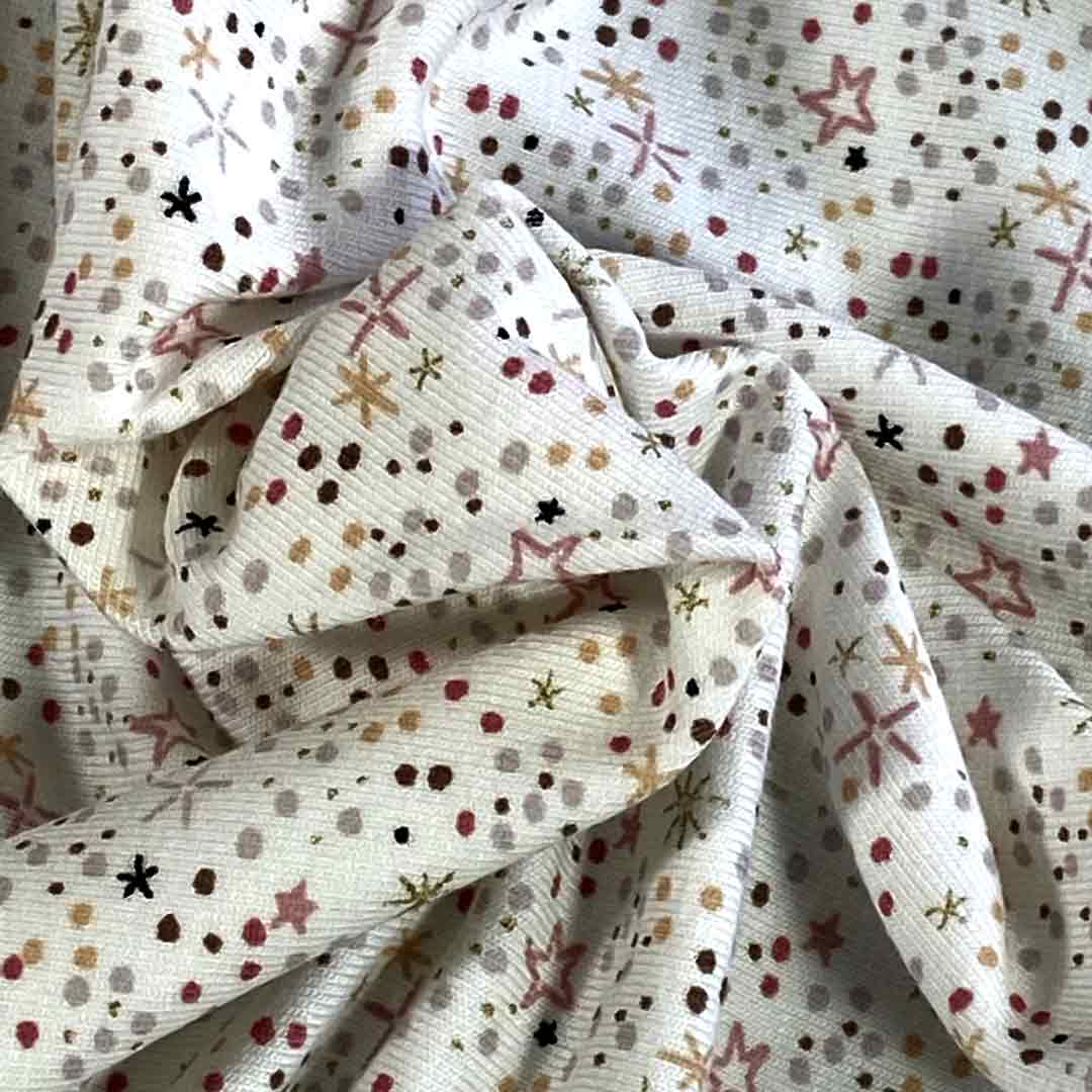 Tissu jersey Simia, motifs petites étoiles, tissu Domotex made in France, 50cm – Image 5