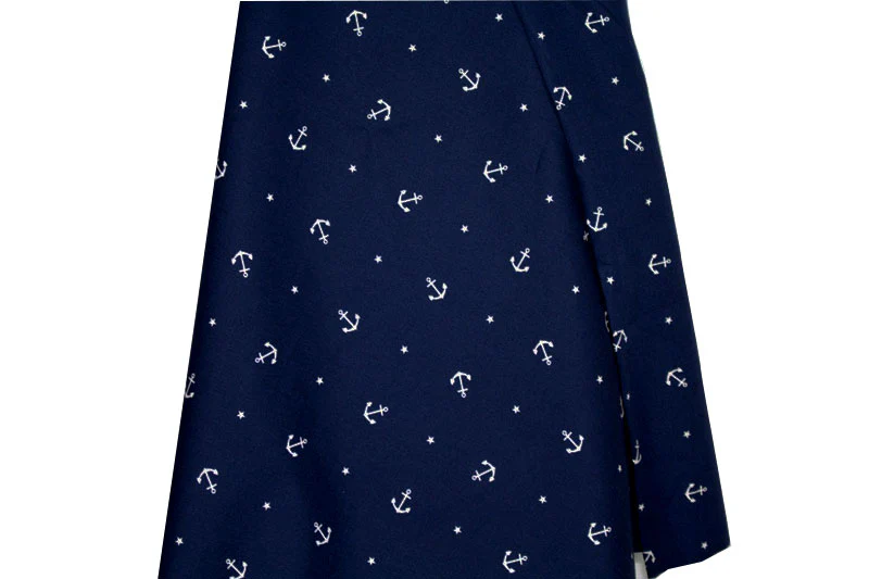 Tissu coton motifs ancre marine foncé 50cm – Image 4