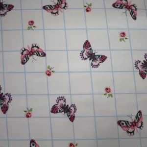 Tissu coton Gütermann rose et papillon