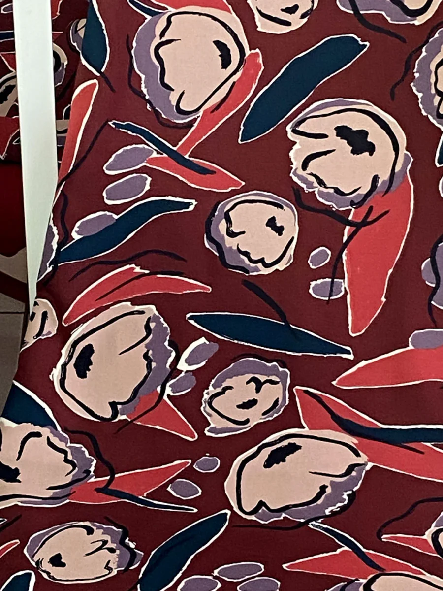 Tissu viscose Peony Rust, création française, Atelier Brunette 10cm – Image 4