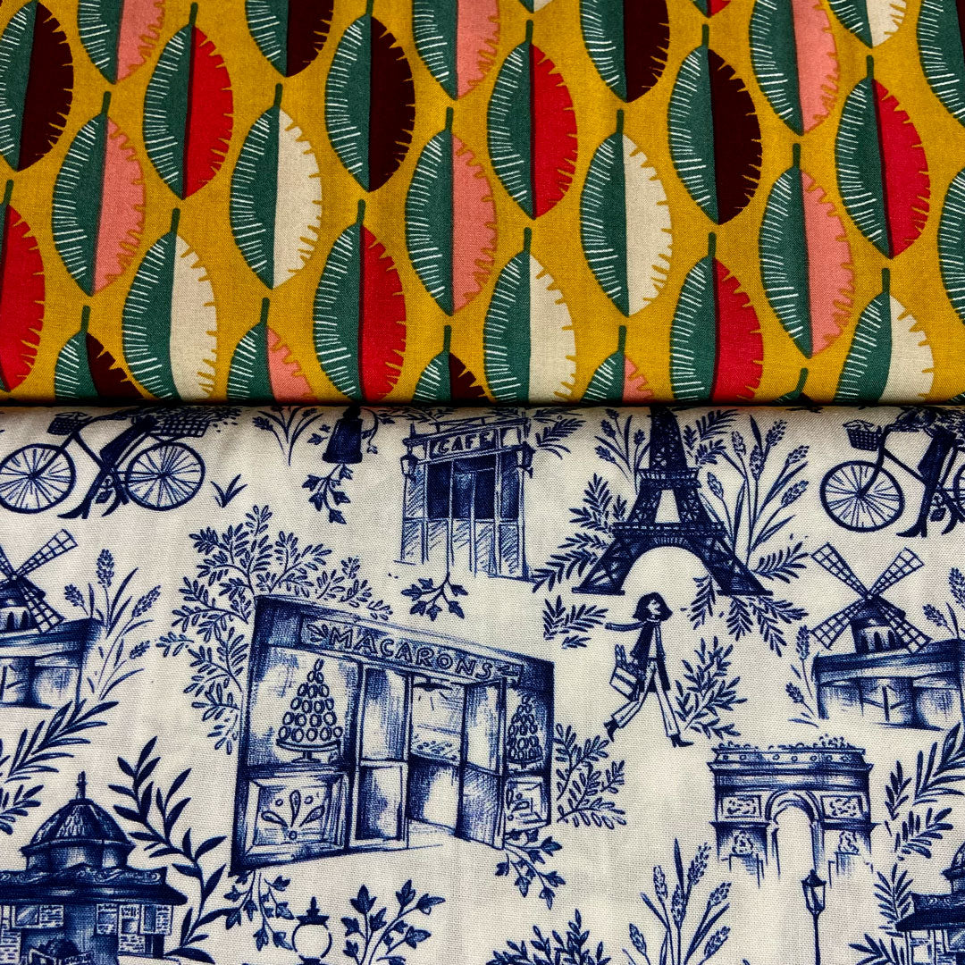 Tissu viscose Gofao moutarde made in France, 50cm – Image 4