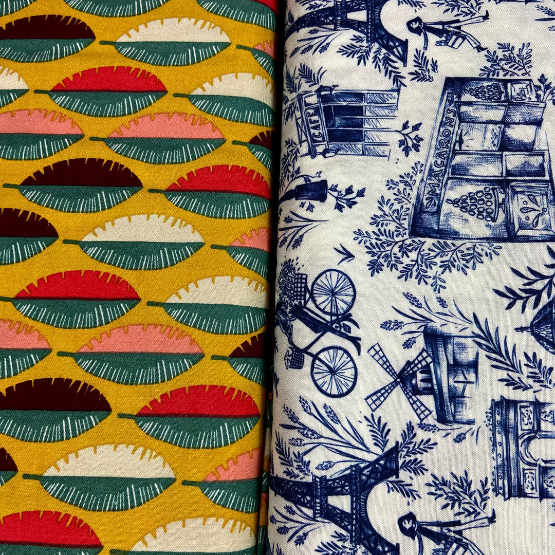 Tissu viscose Gofao moutarde made in France, 50cm – Image 3