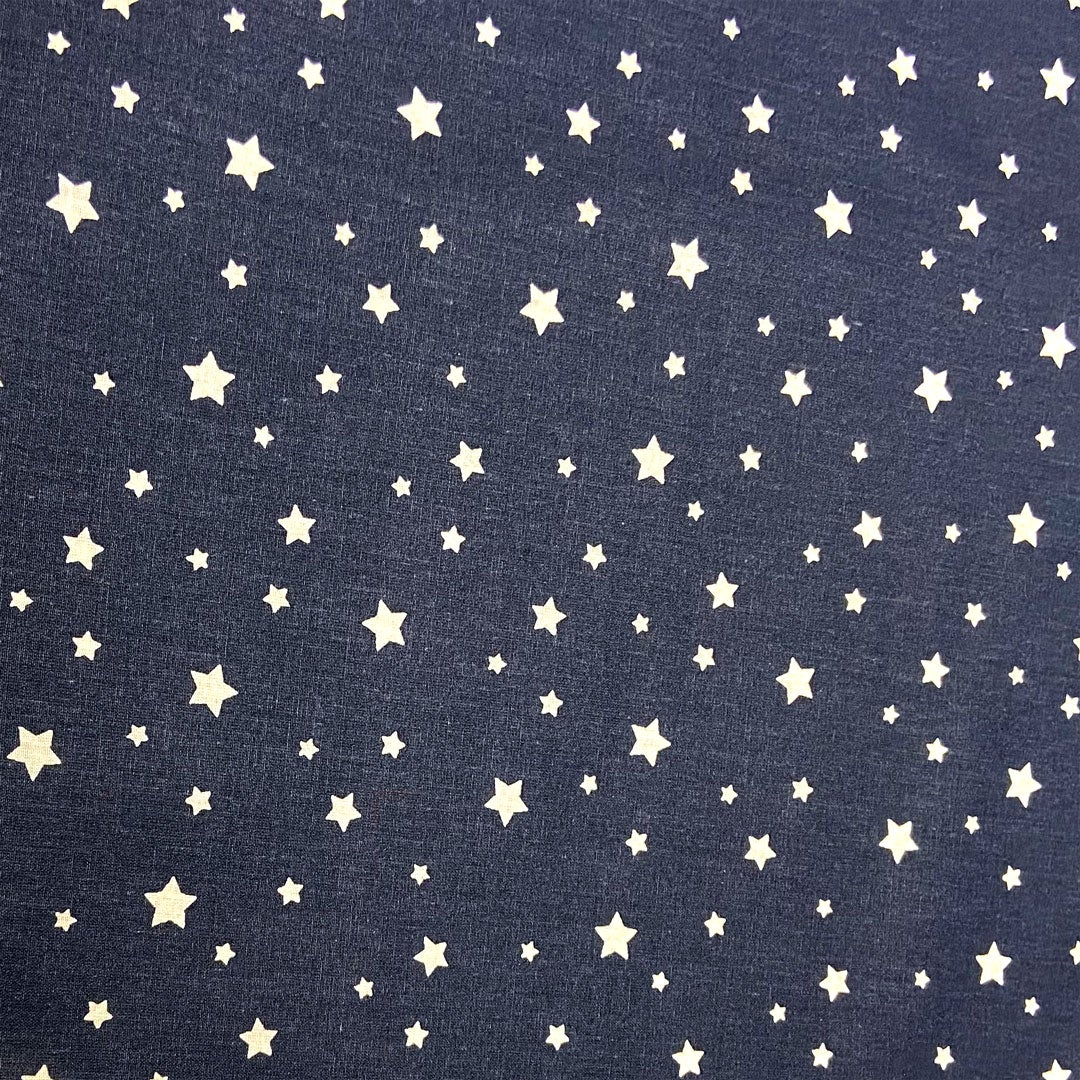 Tissu coton zetoile marine/blanc, tissu Domotex, 50cm – Image 3
