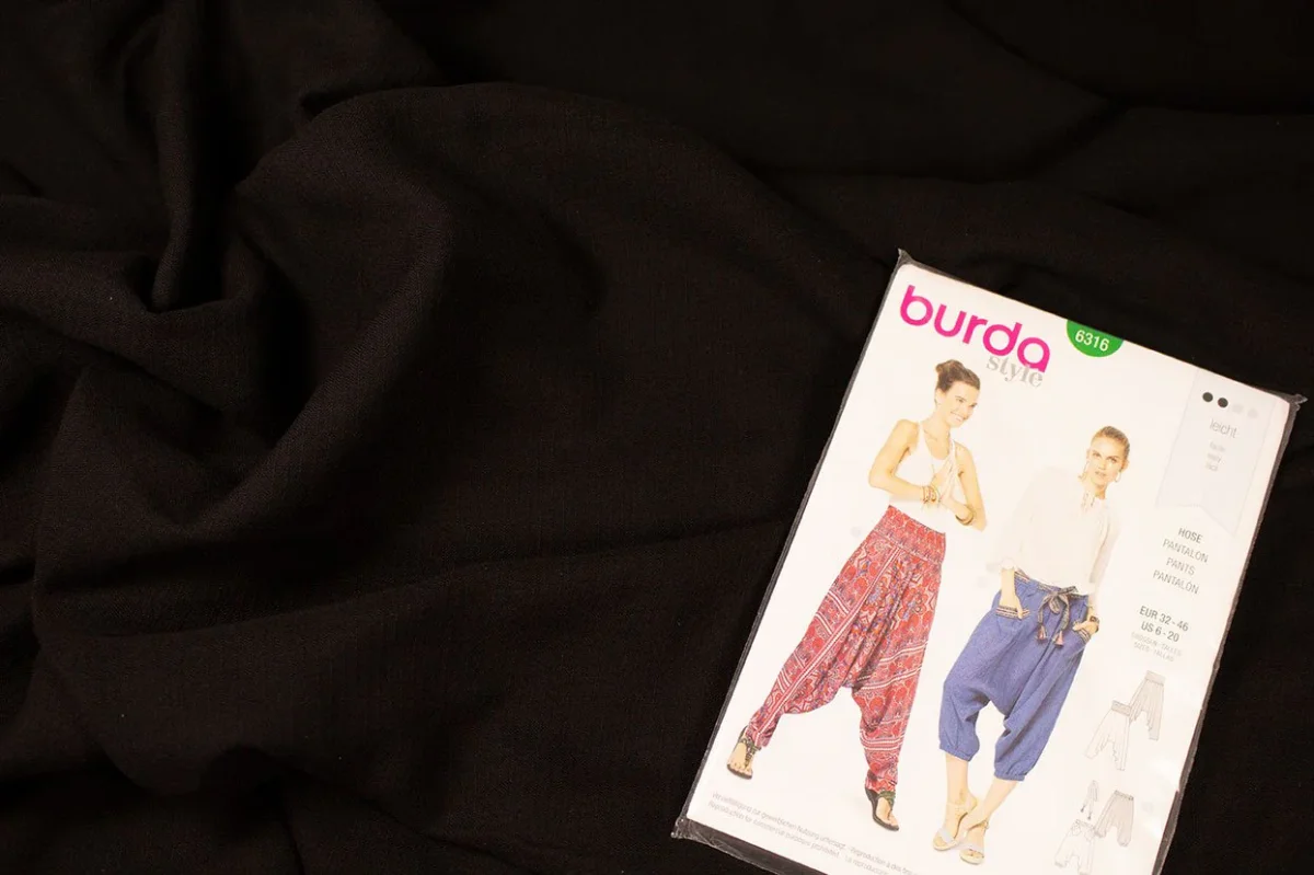 Tissu coton noir, Tissu fin et léger, fabrication française – Image 2