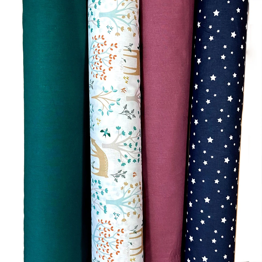 Tissu coton zetoile marine/blanc, tissu Domotex, 50cm – Image 4