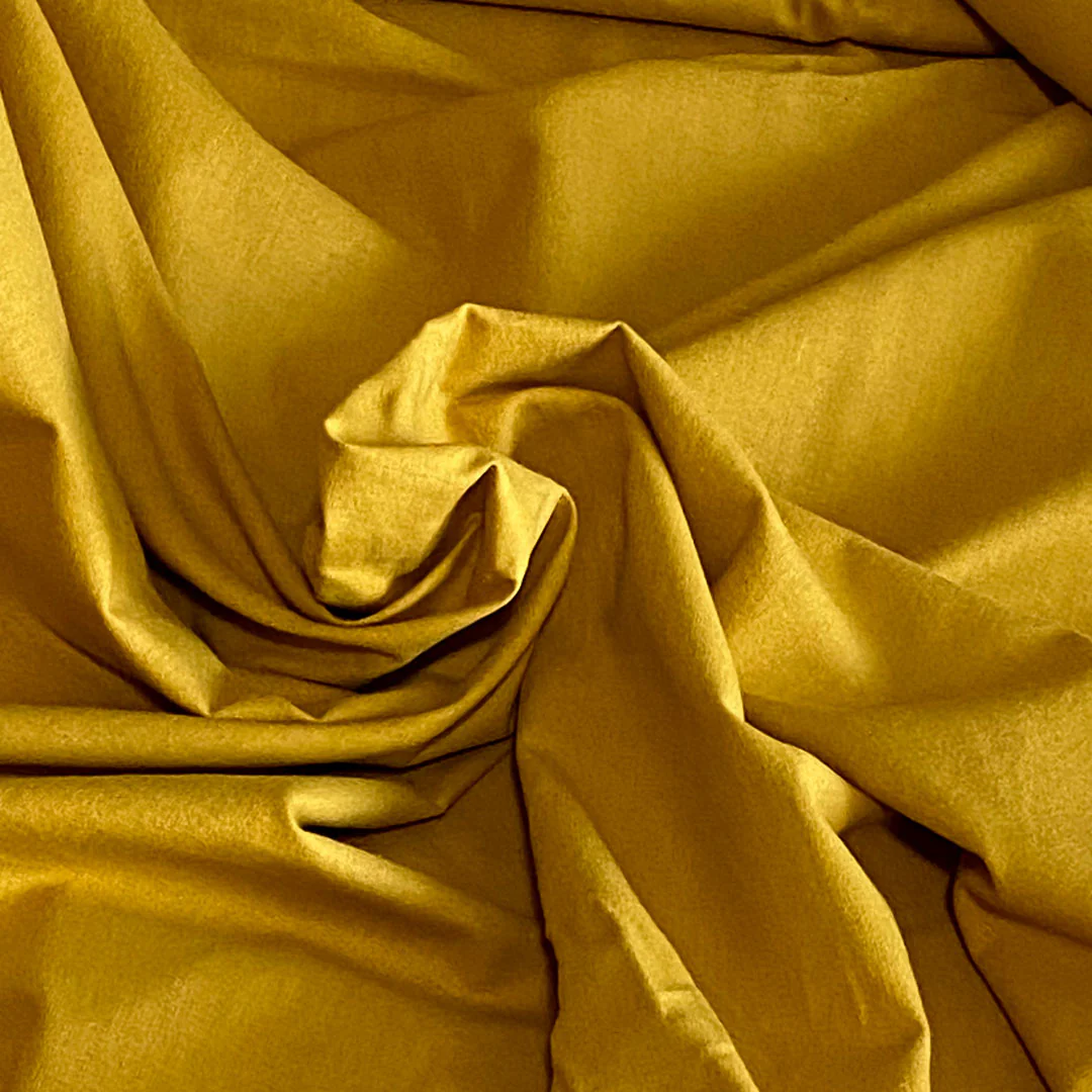 Toile de coton uni souple moutarde, création française, 50cm – Image 2