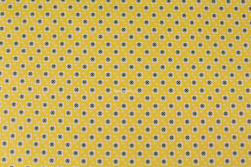 Tissu coton enduit jaune à motif, 50cm Chrystel G Design