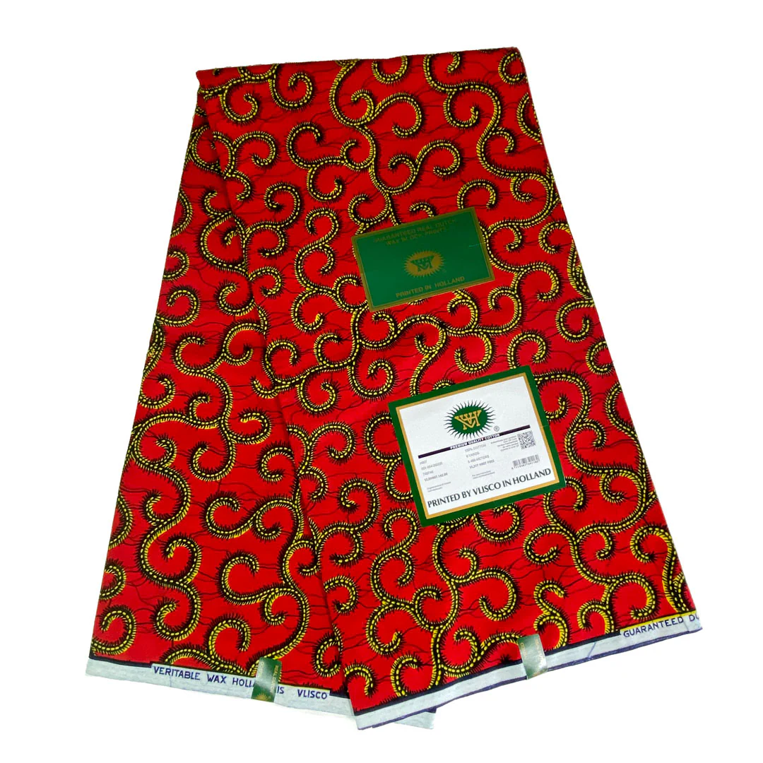 Tissu africain, Tissu wax hollandais Vlisco, Conseille, couleur rouge – Image 5