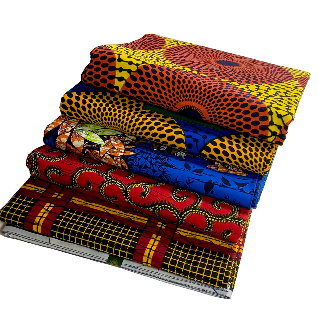 Tissu traditionnel africain, Tissu wax hollandais Vlisco, couleur rouge/jaune/noir – Image 3