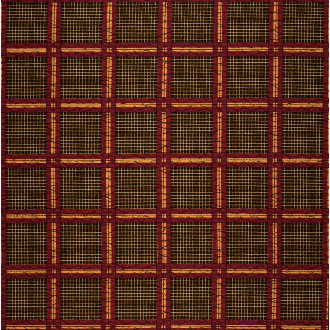 Tissu traditionnel africain, Tissu wax hollandais Vlisco, couleur rouge/jaune/noir