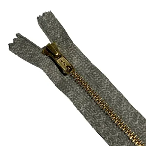 Fermeture Eclair métal Jeans gris clair, 6mm, Z14/432