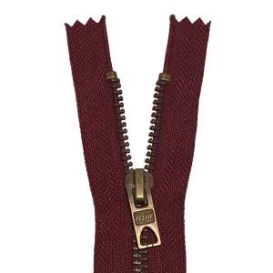 Fermeture Eclair métal Jeans rouge bordeaux, 6mm, Z14/870