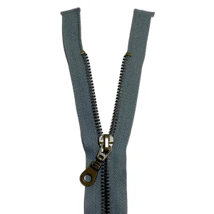 Fermeture éclair séparable métal gris foncé