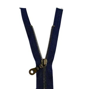 Fermeture éclair séparable métal bleu marine