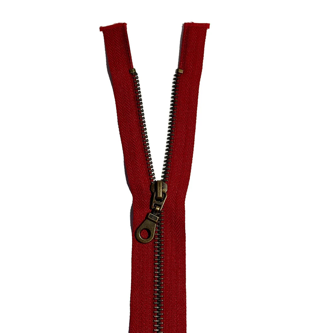 Fermeture éclair séparable métal rouge sang – Image 2