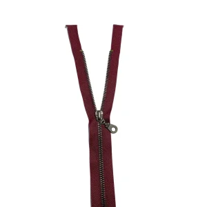 Fermeture éclair séparable métal bordeaux