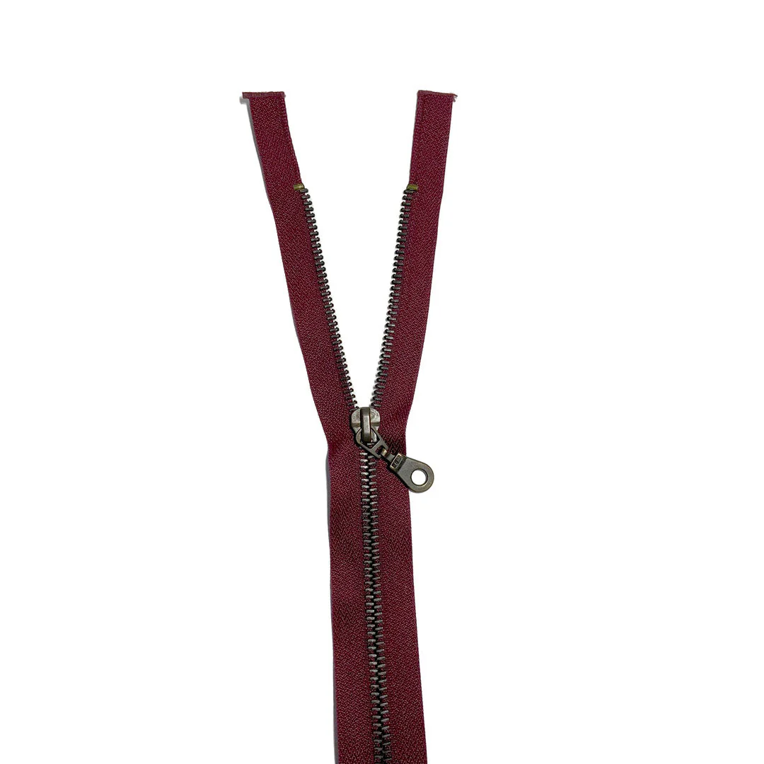 Fermeture éclair séparable métal bordeaux – Image 2