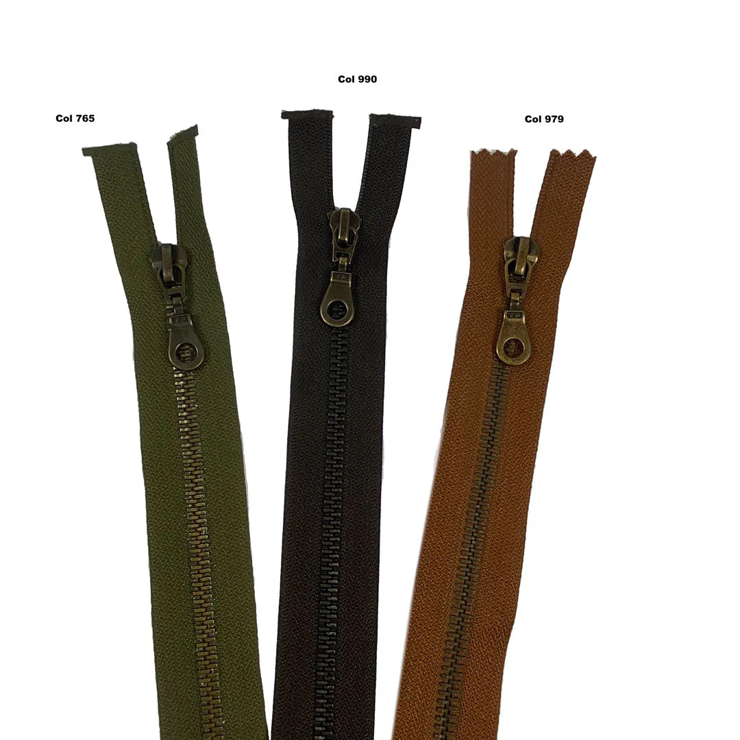 Fermeture éclair séparable métal brou de noix – Image 3