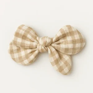 Barrette nœud gaze de coton vichy pour cheveux accessoire vêtement enfant