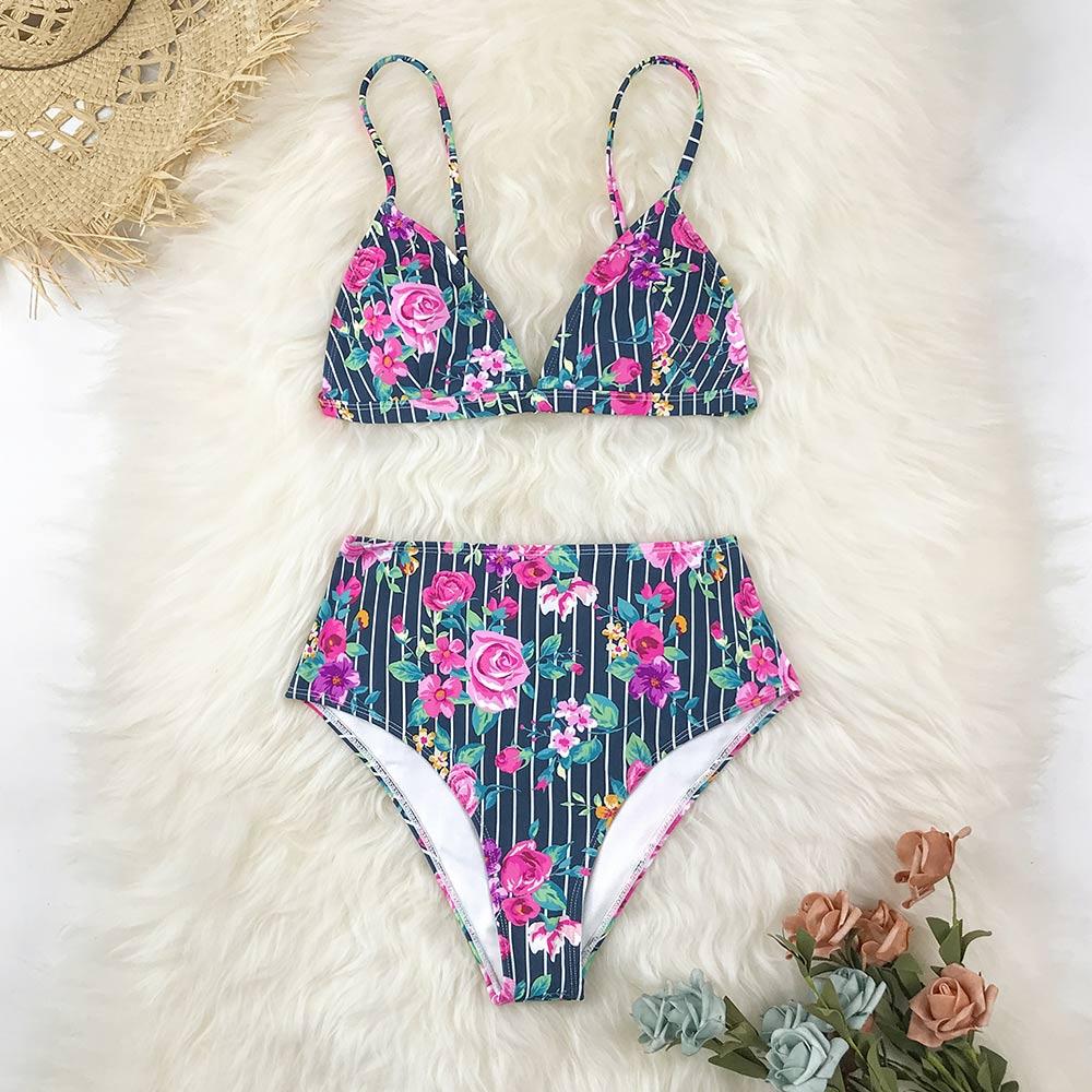 Bikini noir imprimé fleuri – Image 4