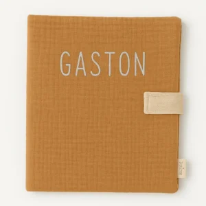 Cahier de coloriage personnalisable lavable et réutilisable en gaze de coton camel