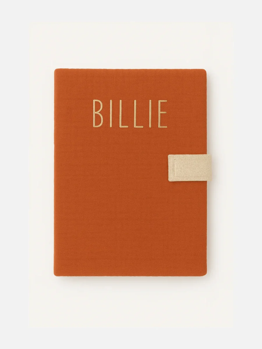 Cahier de coloriage personnalisable lavable et réutilisable en gaze de coton tangerine – Image 2