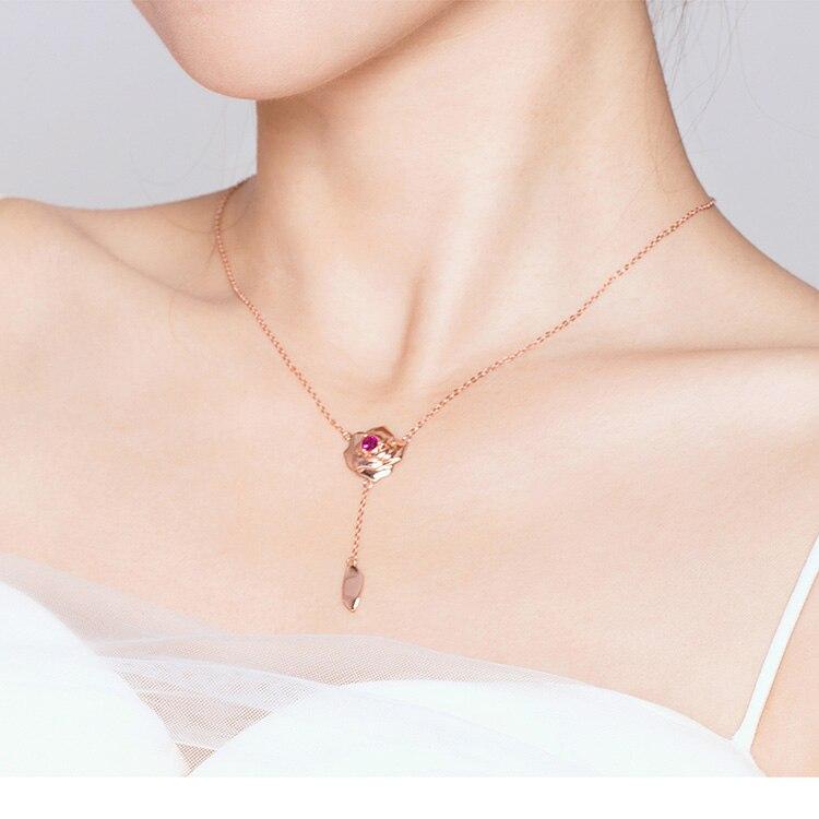 Collier femme fleur rose – Image 5