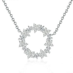 Collier fleur argent
