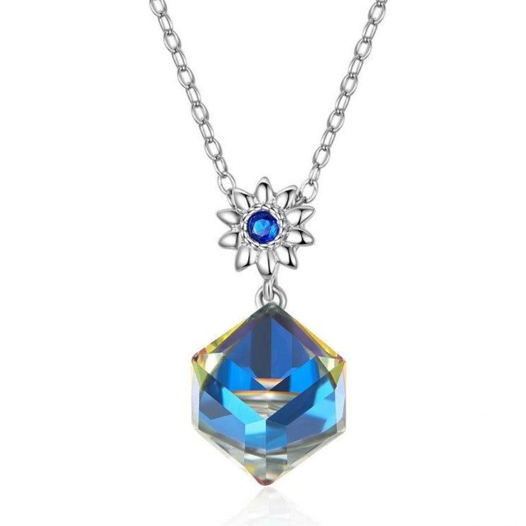 Collier fleur bleue – Image 2