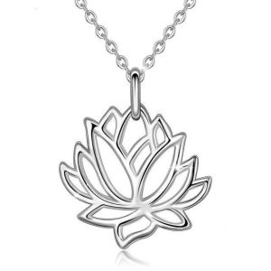 Collier fleur de lotus argent