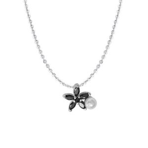 Collier fleur noire