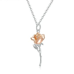Collier fleur rose