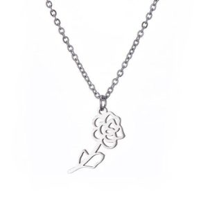 Collier origami fleur