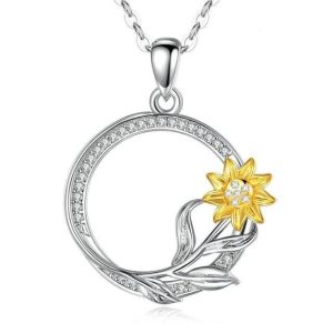 Collier tournesol en argent