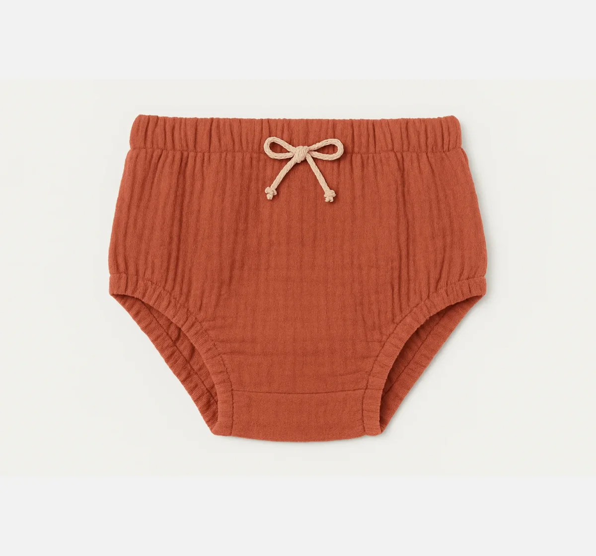 Culotte bloomer bébé personnalisable en gaze de coton terracotta – Image 3