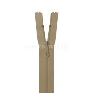 Zip Fermeture Eclair au mètre, Beige, maille nylon 3,8mm