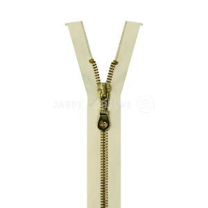 Fermeture éclair séparable métal blanc cassé