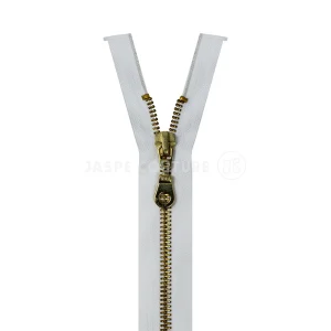 Fermeture éclair séparable métal blanc