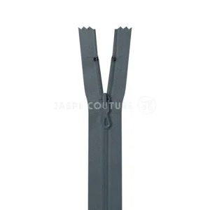 Zip Fermeture Eclair au mètre, gris, maille nylon 3,8mm